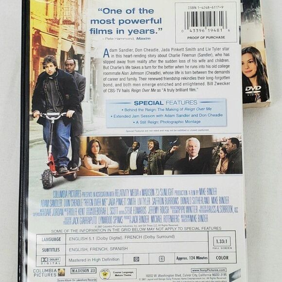 Reign Over Me (2007 Film)  [DVD] Adam Sandler - Picture 4 of 4